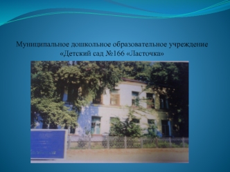 Муниципальное дошкольное образовательное учреждение Детский сад №166 Ласточка