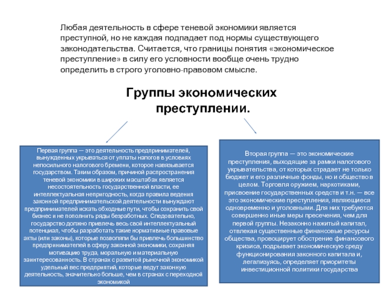 Реферат: Теневая экономика в России: причины, масштабы и пути ограничения