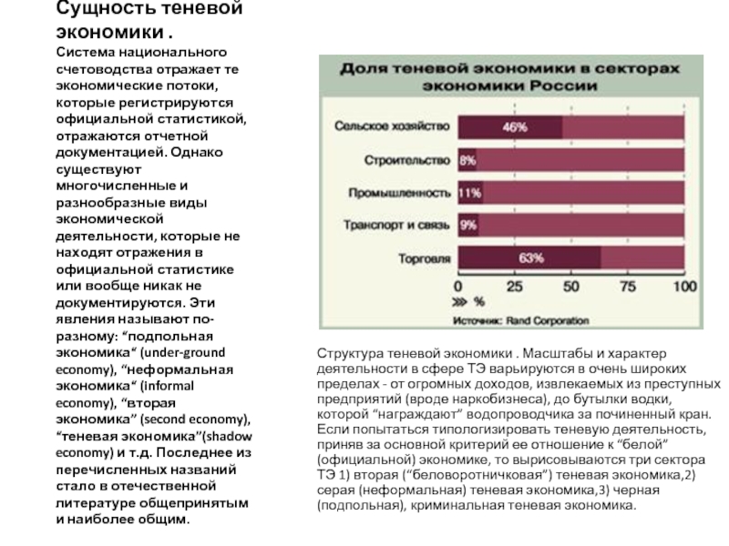 Реферат: Теневая экономика в России: причины, масштабы и пути ограничения