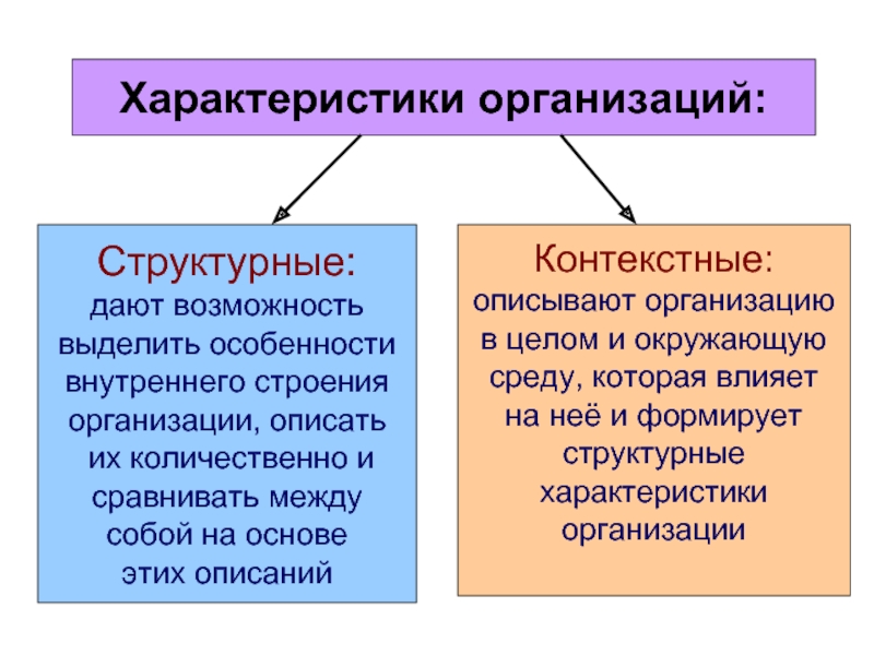 Особенности фирмы. Структурные характеристики организации. Контекстные характеристики организации. Структурные параметры организации. Общие и структурные характеристики организаций.