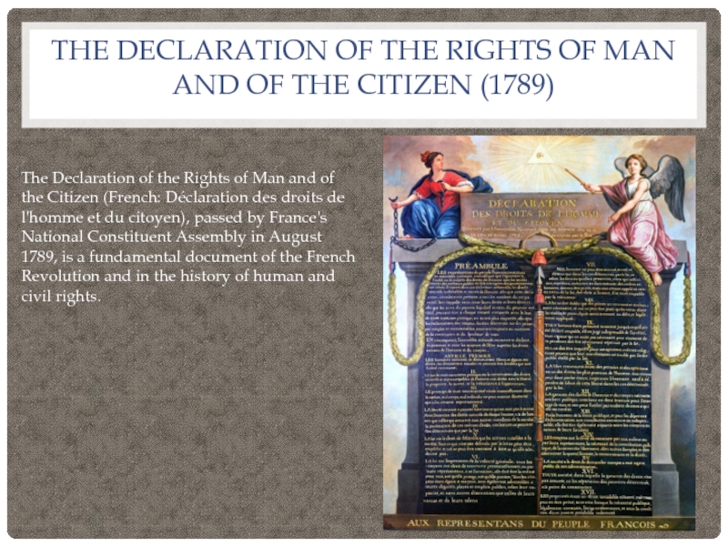 Принятие декларации прав человека год франция. Декларация прав и свобод человека и гражданина 1789.