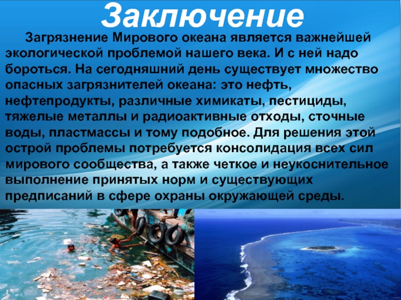 Реферат: Экологические проблемы Мирового океана 2