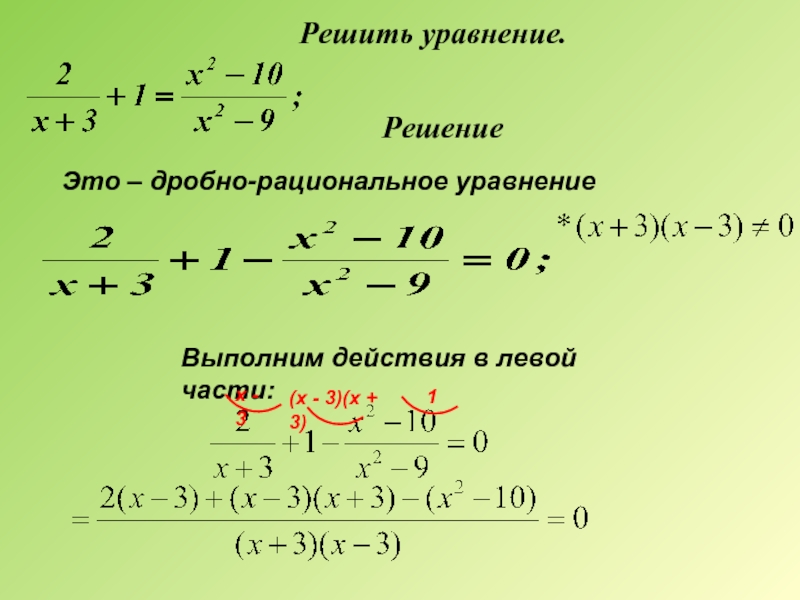 Методы решения дробных рациональных уравнений