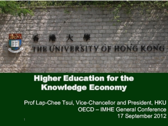 Higher Education for the 
Knowledge Economy