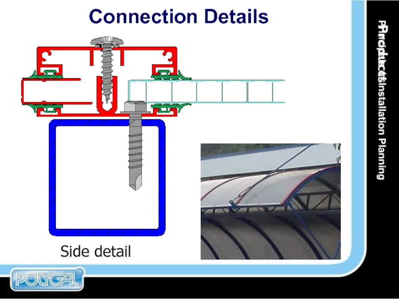 Gobustone connection detail. Principle of TEG 6s. Connection details