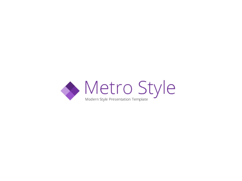 Metro Style Modern Style Presentation Template