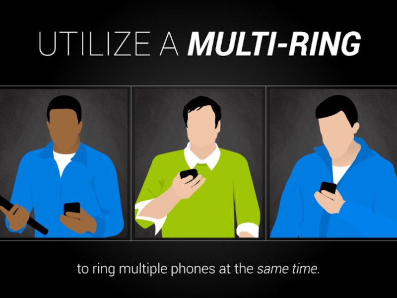 Utilize a multi-ring to ring multiple phones at the same time.