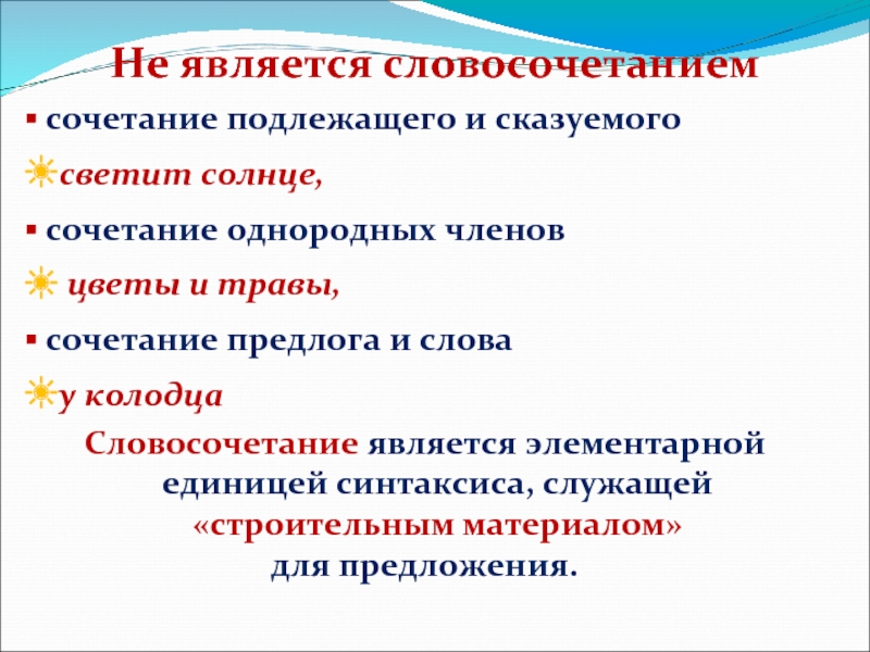 Колодец словосочетание. Подлежащее сочетание слов.