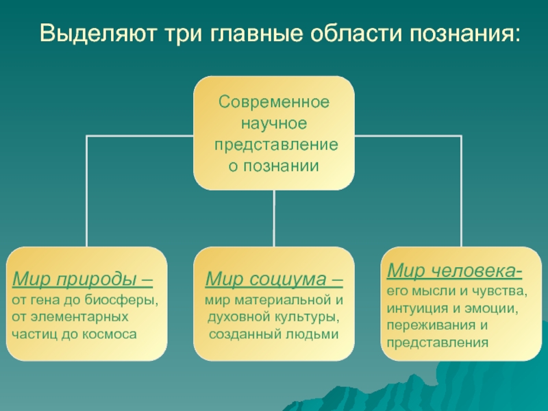 Научное познание природы. Главные области познания. Главные области познания в философии. Три сферы познания. Сферы научного познания.