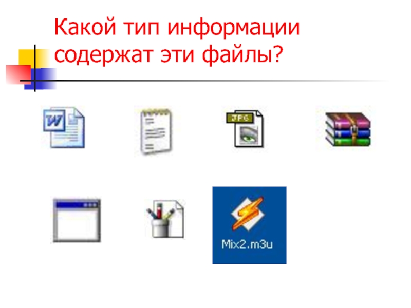 Какой тип информации содержат эти файлы?