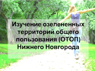Изучение озелененных территорий общего пользования (ОТОП) Нижнего Новгорода