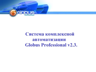 Система комплексной  
                  автоматизации
            Globus Professional v2.3.