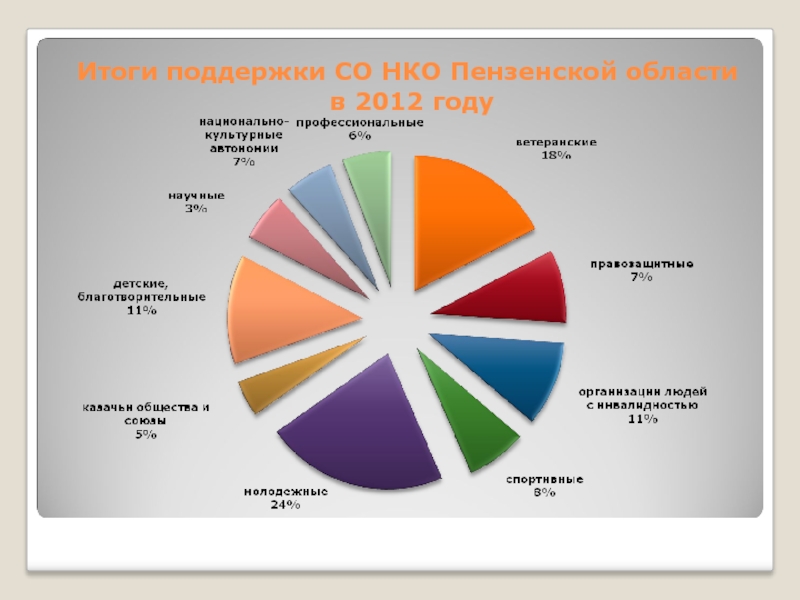 Итоги поддержки СО НКО Пензенской области  в 2012 году