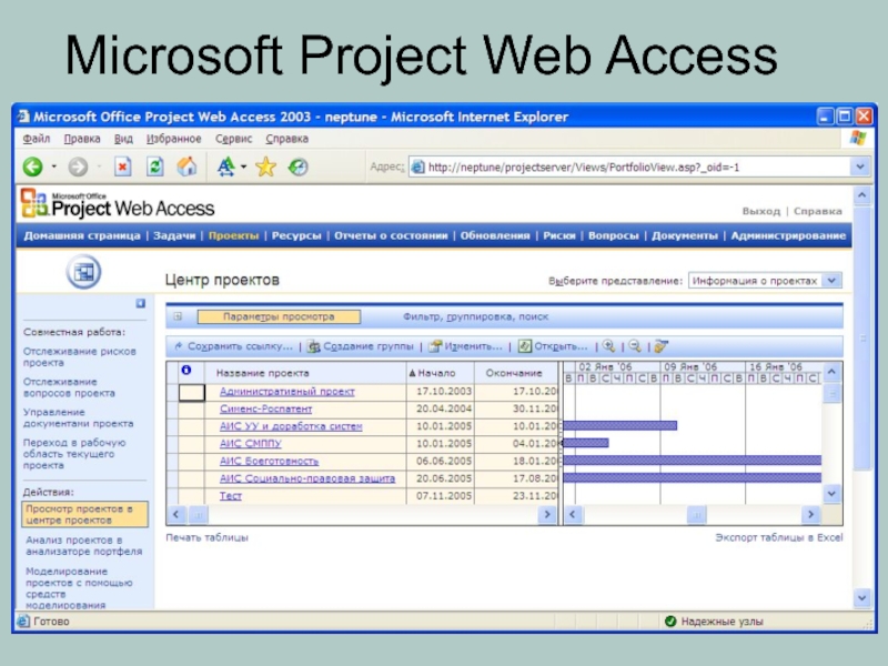 Microsoft Project Web Access