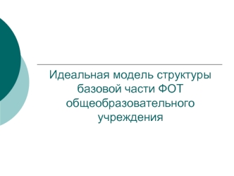 Идеальная модель структуры базовой части ФОТ общеобразовательного учреждения