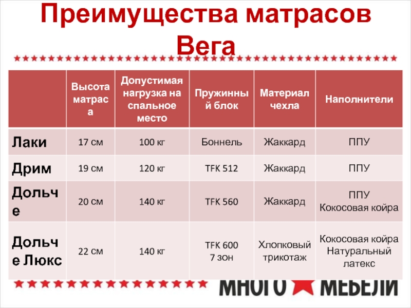 Матрас домбай вега