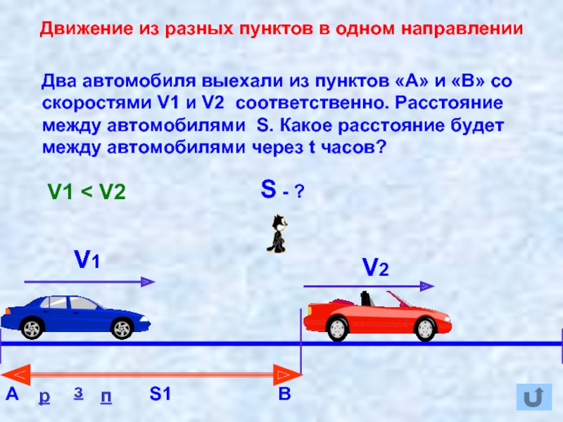 Из пунктов в одном направлении одновременно