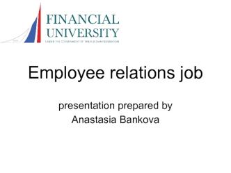 Employee relations job