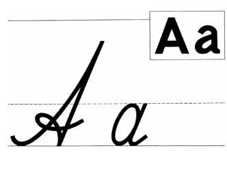 Трафарет написания букв по алфавиту