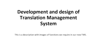 Development and design of Translation Management System