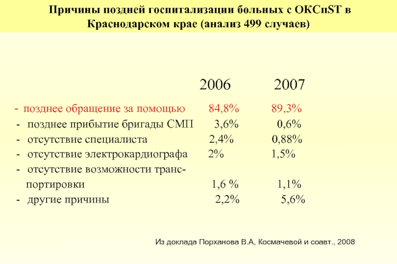 Позднее прибытие. Поздняя причина.