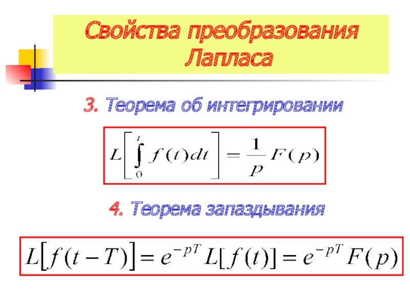 Пользуясь теоремами интегрирования изображения и интегрирования оригинала