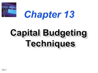 Capital Budgeting Techniques