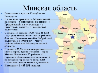 Минская область в Республике Беларусь