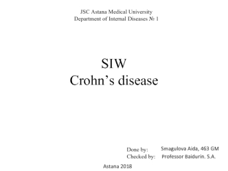 SIW Crohn’s disease