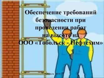 Обеспечение требований безопасности при проведении работ на высоте на ООО Тобольск - Нефтехим