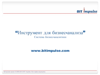 “Инструмент для бизнес-анализа”
Система бизнес-аналитики



www.bitimpulse.com