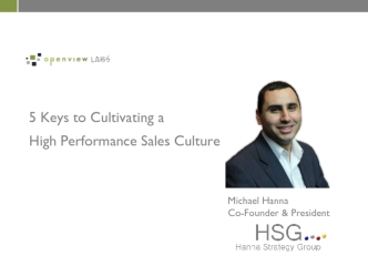 5 Keys to Cultivating aHigh Performance Sales Culture