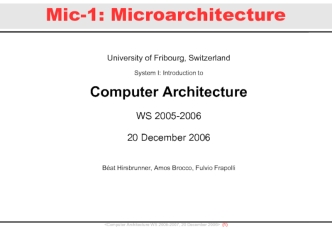 Computer Architecture WS 2005-2006
