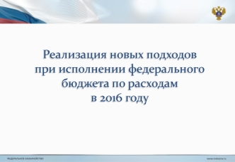 Реализация новых подходов при исполнении федерального бюджета по расходам в 2016 году