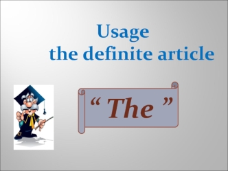 Usage the definite article “The”