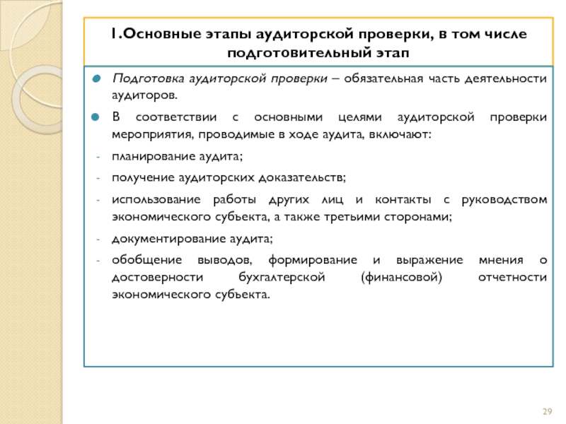 Основание для проведения аудита