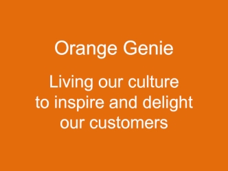 Orange Genie

Living our culture
to inspire and delight 
our customers