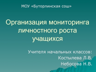 Организация мониторингаличностного роста учащихся