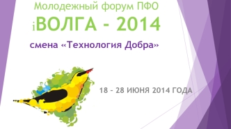 Молодежный форум ПФОiВОЛГА - 2014