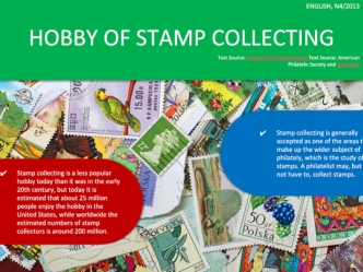 Hobby of Stamp Collecting
