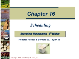 Objectives in Scheduling Loading Sequencing. Monitoring. Advanced Planning and Scheduling Systems. Theory of Constraints