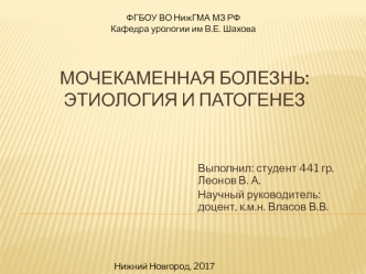 Мочекаменная болезнь: этиология и патогенез