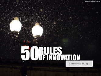 50 Rules of Innovation