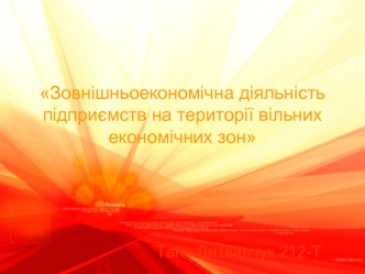 Зовнішньоекономічна діяльність підприємств на території вільних економічних зон