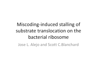 Miscoding-induced stalling of substrate translocation on the bacterial ribosome