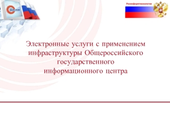 Электронные услуги с применением инфраструктуры Общероссийского государственного
информационного центра