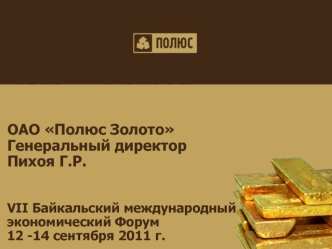 Polyus Gold 



Investor update
May 2011