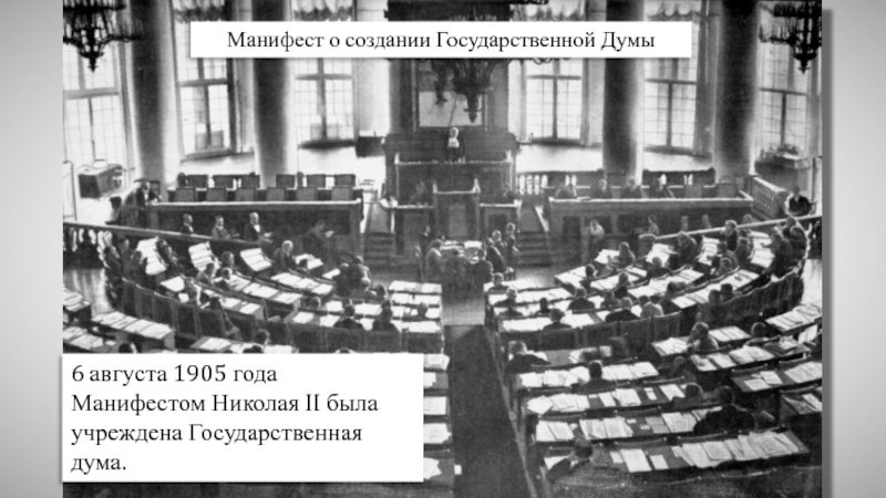 1905 года организации. Август 1905 года Манифест государственной Думы. Госдума 1905 года в августе Дума. Манифест 6 августа 1905 г об учреждении государственной Думы.