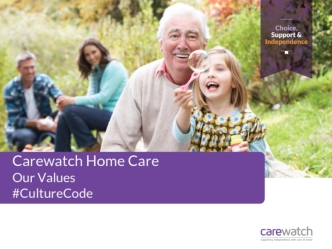 Carewatch Home Care 
Our Values
#CultureCode