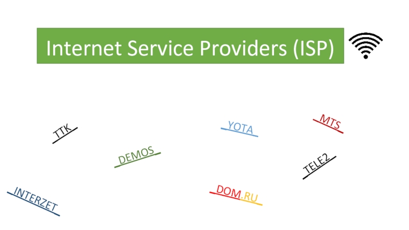 Internet Service Providers (ISP) _TTK_ _MTS_ _TELE2_ _INTERZET_ _DOM.RU_ _DEMOS_ _YOTA_